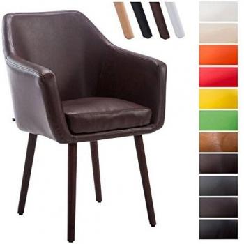 CLP Chaise Design Scandinave Utrecht avec Accoudoirs Bordeaux