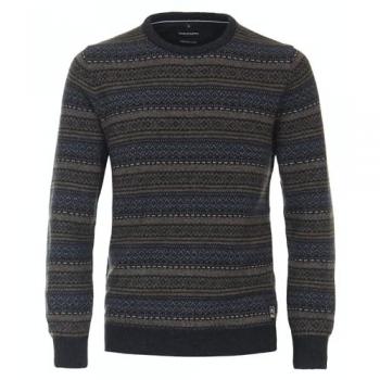 Strickpullover CASAMODA CASAMODA Pullover gestreift Gr. XL, blau (dunkelblau), Herren, 80% Wolle (Lammwolle), 20% Nylon