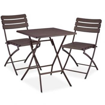 Tavolo e Sedie Pieghevoli per Esterno, Set 3 Pezzi, Relaxdays