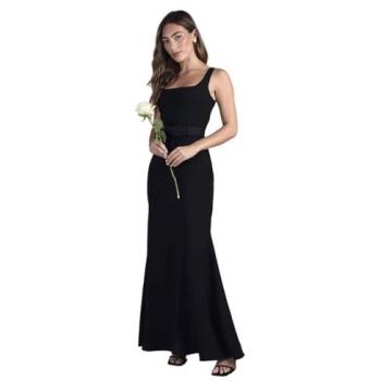 Coast Crepe Maxi with Square Neck & Bow – Black, 10 (US)