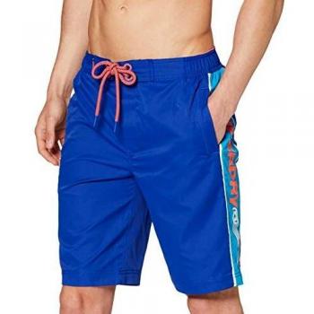 Superdry Pantalones Cortos de Aventura con Panel Lateral, Azul (Racer Cobalt Om3), L para Hombre