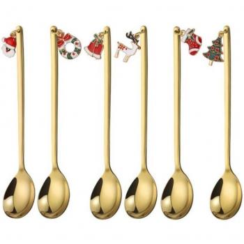 6pcs Festive Stainless Steel Spoons