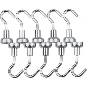 Indoor Organization Magnetic Hooks Kit with 10pcs Heavy Duty Magnets (10mm, 12mm, 16mm)