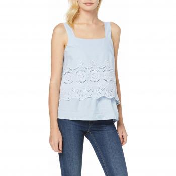 Camiseta PIECES Pcceleste Slip Top, Sin Mangas, Multicolor (Azul y Blanco), Talla M para Mujer