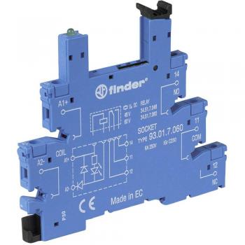 Finder 93.01.3.240 Relay Socket with LED and EMC Emission Suppressor