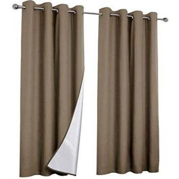 Lot de 2 rideaux thermiques taupe 135X240 CM