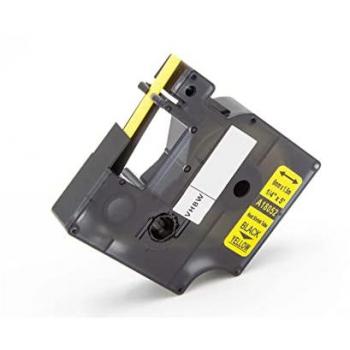 Nastro Etichetta Compatibile Dymo RhinoPro 3000/5000/6000, Nero su Giallo, 6 mm