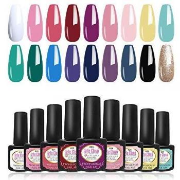 UV-LED Nail Gel Polish Kit – Modern Muse, 20 Pieces, Nude/Gray Palette