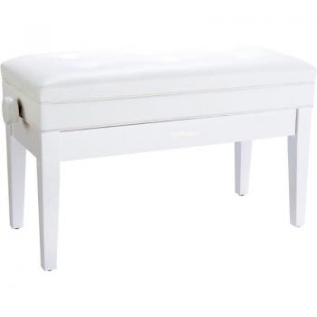 Roland RPB-D400PW Duet Size Piano Bench with Vinyl Seat, Polished White
