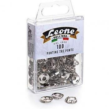 Puntine a 3 punte Leonecolor temperate nichelato diametro testa 12 mm scatola da 100 pz.