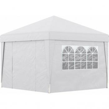 Giordanoshop Pop-Up Gazebo 3x3m con Finestre in Tessuto Oxford Bianco