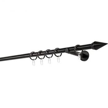 Mydeco 20mm Gardinenstange, 1-läufig, mit Wandträger 12cm, 340cm, Schwarz