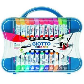 Giotto Coffret de Gouache 24 Tubes 12 ml + Accessoires
