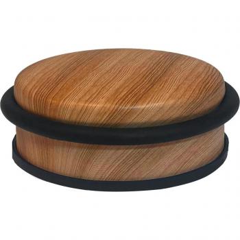 Alba 1Kg Weighted Door Stop Steel/Elastomer 105 x 52 x 105mm Wood/Black