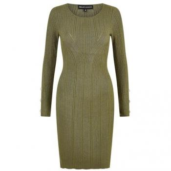 Yumi Vert ShimmerL Peignoir Boutonné Mi-Long