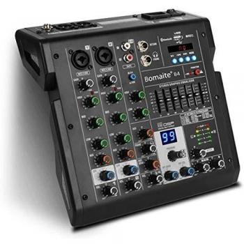 Bomaite B4 Mélangeur 4 canaux 99 effets audio Bluetooth couleur noire