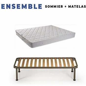 Sommier Démonté et Matelas Tissu Ignifuge 90x190 – Hauteur 15 cm, Confort Ferme