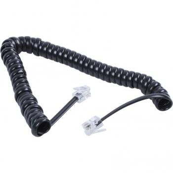 Stretchy Black RJ9 4P4C Telephone Handset Cable