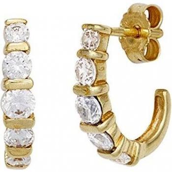 Halbcreolen 333 Gold Gelbgold 10 Zirkonia Ohrringe