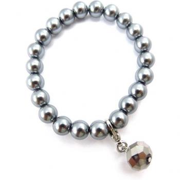 Elegantes graues Sissi-Armband