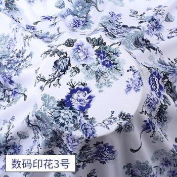 Luxury Digital 3D Printing Cotton Silk Dress Fabric