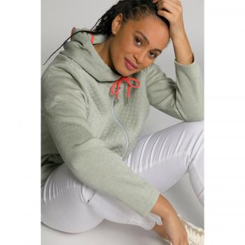 Cardigan con cappuccio e trapuntatura, Donna, Beige, Taglia: 64/66, Poliestere