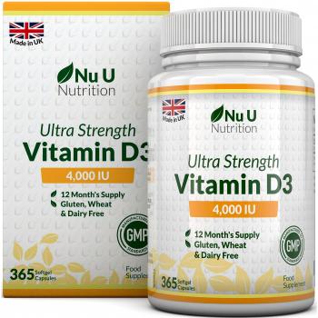 Vitamin D3 4000 IU Softgel Capsules 365 Count