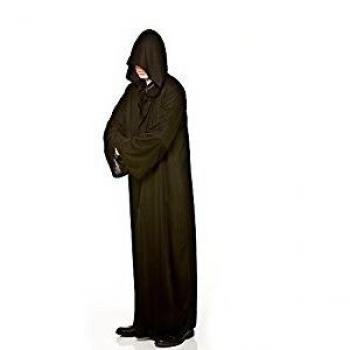 Long Black Jedi Robe with Hood – Adult Halloween Wear