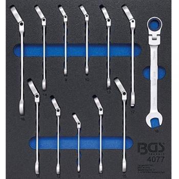 BGS 4077 2/3 Werkstattwerkzeug: 12‑teiliger Ratcheting Ring‑Maulschlüssel