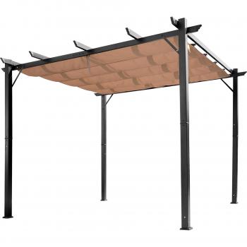 Garten Pavillon 3 x 4 m Aluminium mit verstellbarem Sonnenschutz