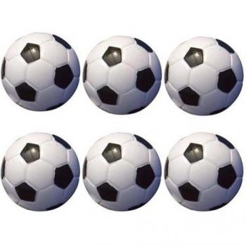 Mini ballons de foot en plastique – Pack 6 – Noir-Blanc – 32 mm