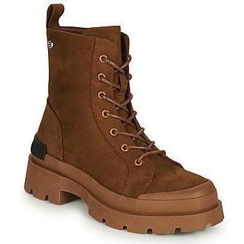 Brown Suede Lace-Up Booties by XTI