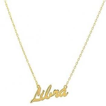 Silver‑Yellow Libra Zodiac Gem Necklace