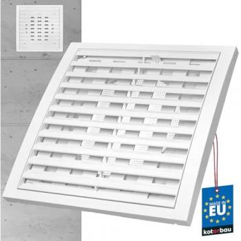 KOTARBAU ventilatierooster 200 x 200 mm met insectenhor, rond, afsluitbaar, diameter 125 mm