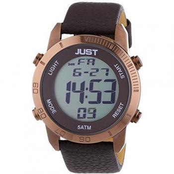 Just Watches Herren Armbanduhr XL Digital Quarz Leder 48-S10876-BR – Sportlich-elegante Zeitmesser