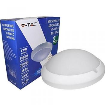 V-TAC White Dome LED Light 17 W mit Bewegungssensor
