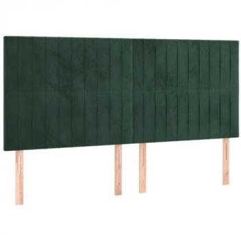 Tête de lit moderne à LED Vert Foncé 160x5x118/128 cm