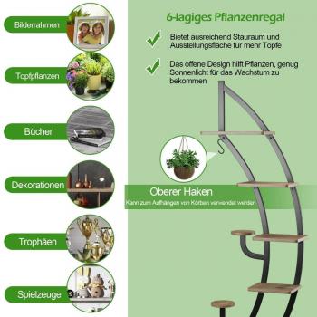 Support de plantes en métal à 7 étagères