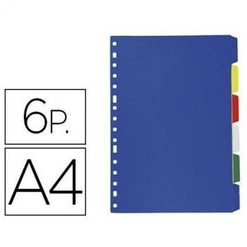 Separador líderpapel plástico juego de 6 separadores folio 16 taladros