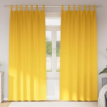 Rideaux en Polyester Jaune Moutarde 2 Pcs VidaXL