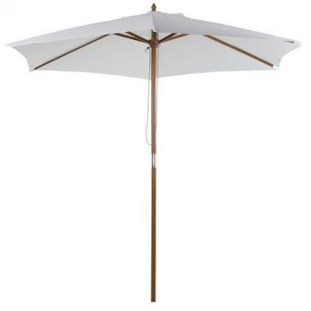 Bambou Parasol d’extérieur droit 250x230cm, finition crème