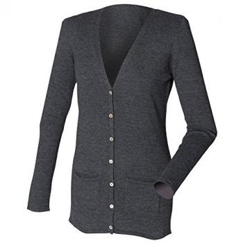 Gilet Fine Knit Henbury con Bottone a V XL Grigio