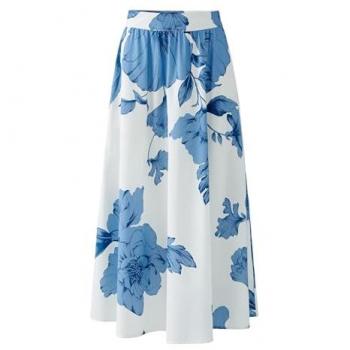 Oui Maxirock, Damen, Blau, Größe 42