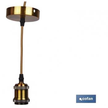Suporte para Lâmpadas com Cabo e Base 100cm E27 Ouro