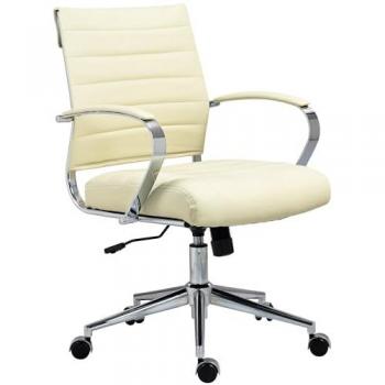 Silla de Trabajo Oakland Simil Cuero Crema