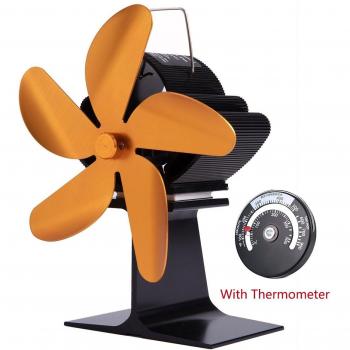5-Blade Wood Stove Heat Powered Fan