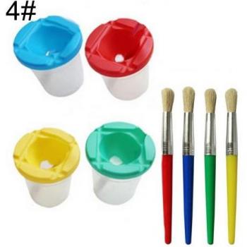 Watercolor and Acrylic Brush Set for Kids with Buckets