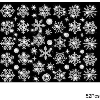 Stickers Festifs Flocons Argentés