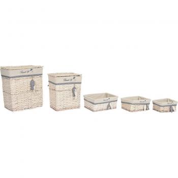 Ceste Decorativa DKD Home Decor 47 x 35 x 56 cm Spirale in Poliestere (5 Pezzi)