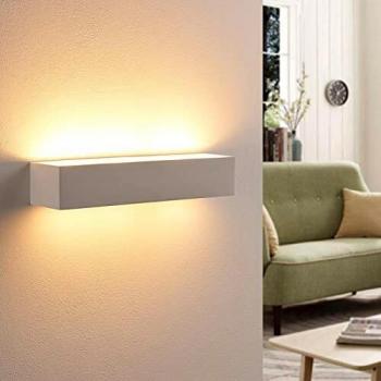 Plaster Wall Sconce Arya in White with 2 G9 Sockets by Lindby, Dimmable and Paintable